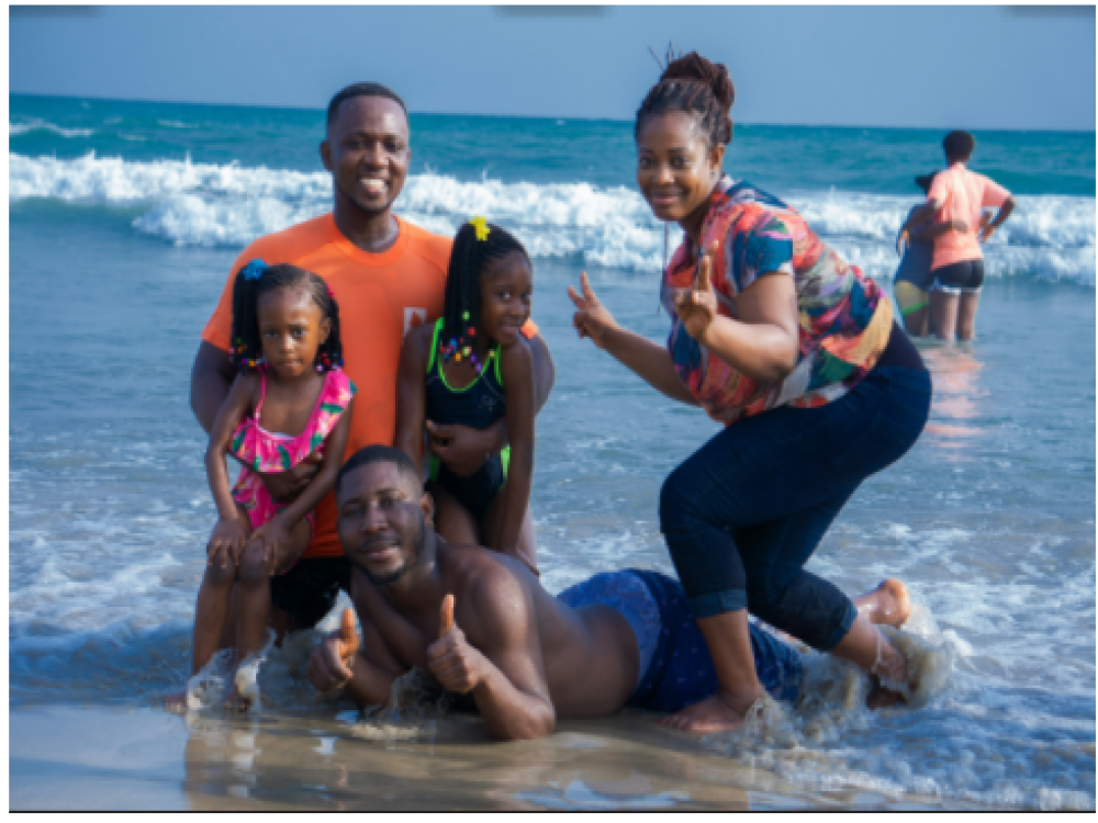Family trying to enjoy summer getaway