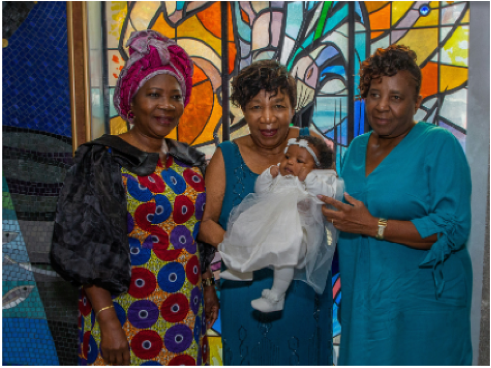 Family at a church celebration