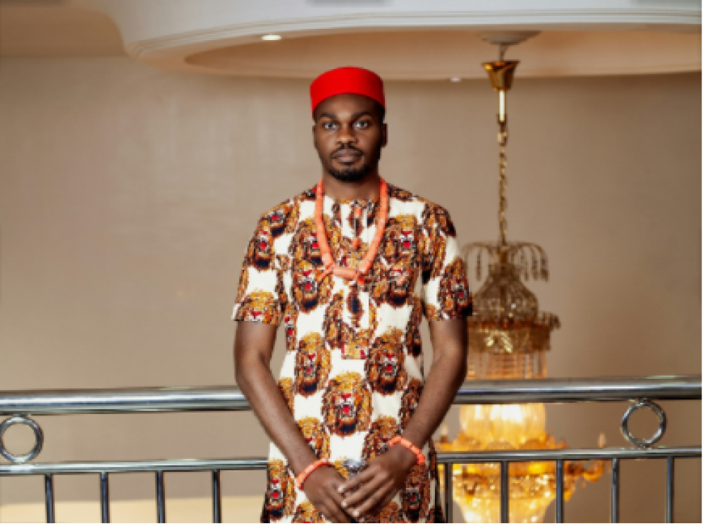 Young man displaying culture