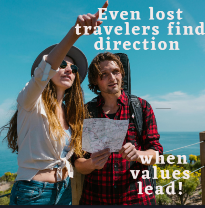 poster of travellers finding direction