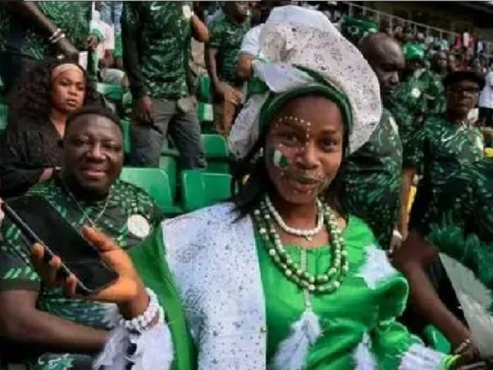 lady fan with Nigerian football spirit