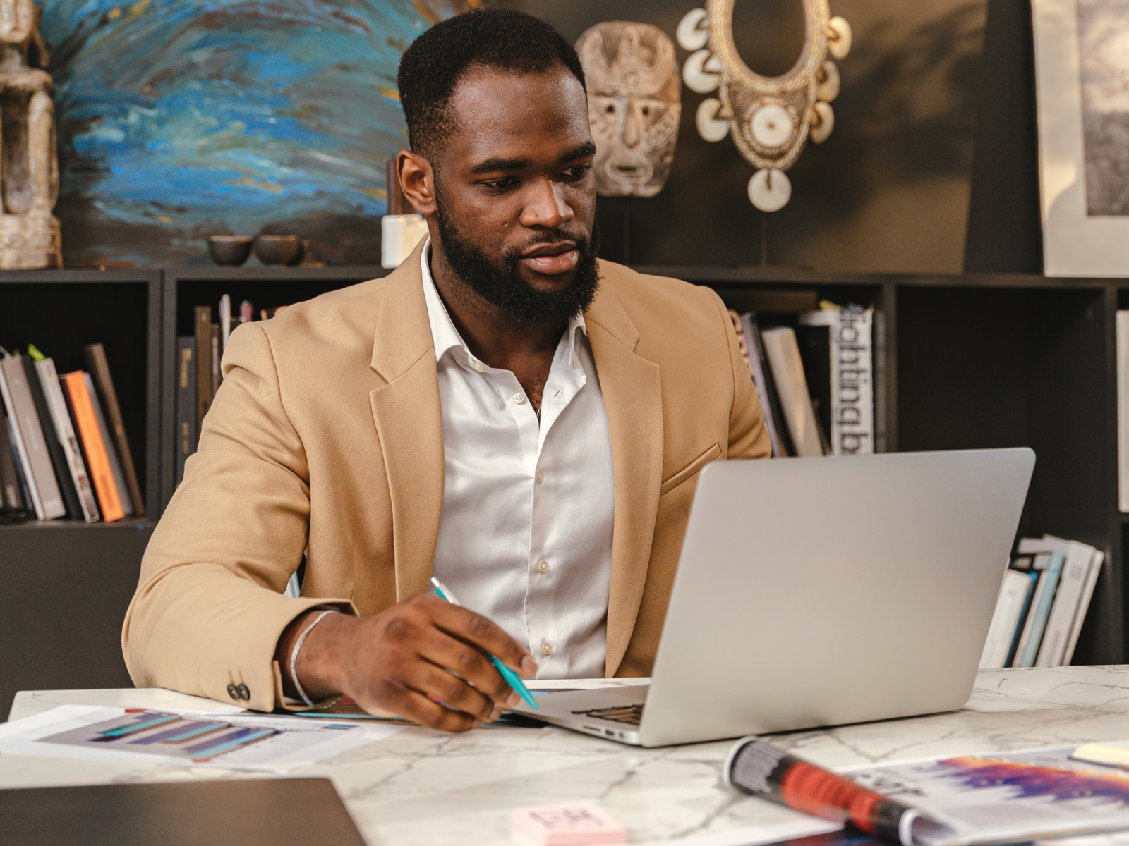 Young man using his experience for income